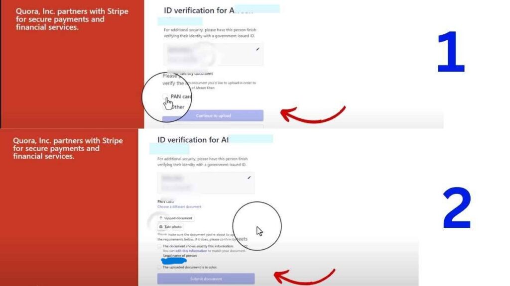 Quora bank account complete setup